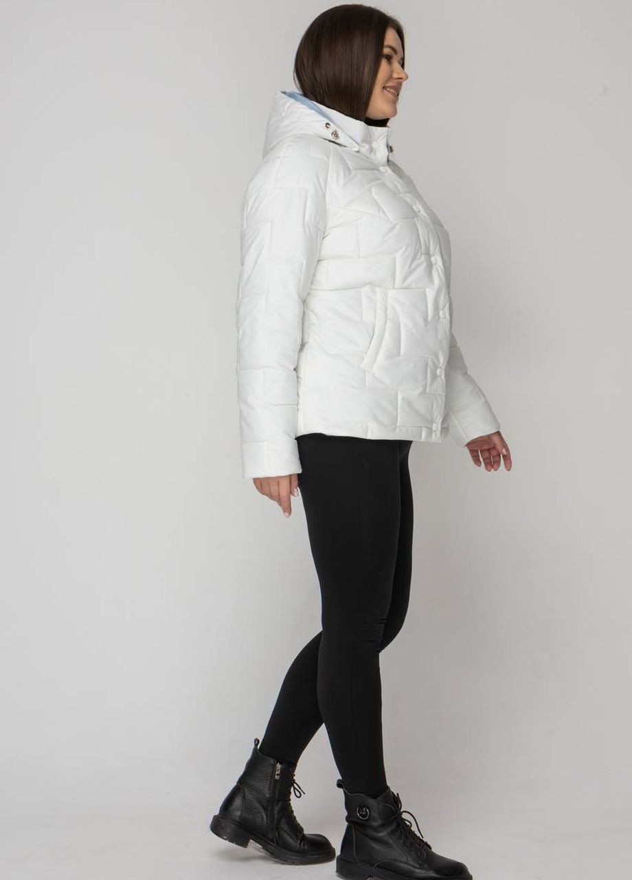 Молочна демісезонна весняна жіноча куртка великого розміру SK