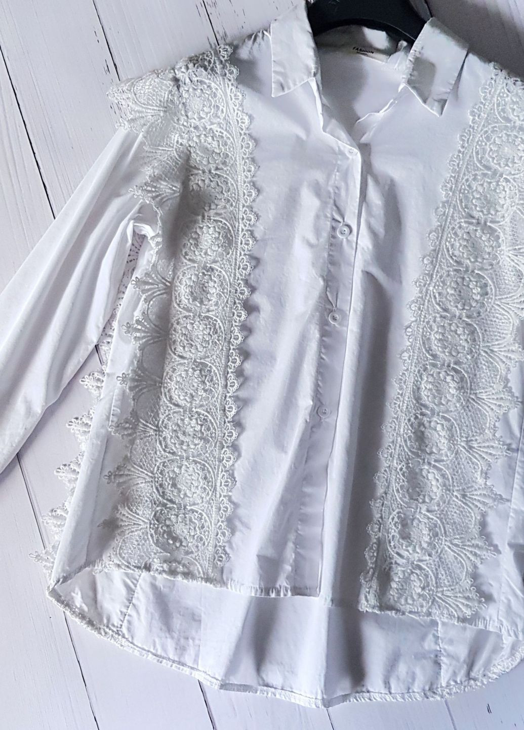 Белая женская белая блузка с кружевом Fashion