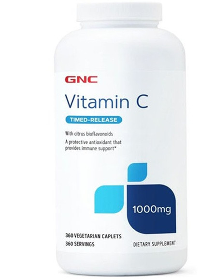 Vitamin C with Citrus Bioflavonoids, Timed-Release 1000 mg 360 Veg Caplets GNC (256720324)