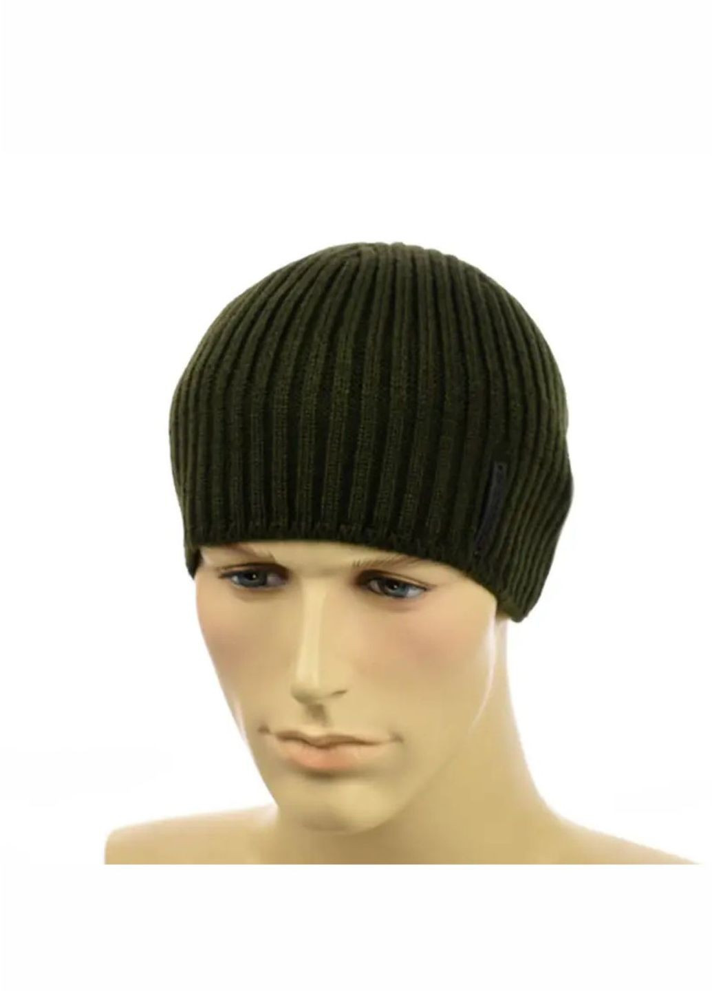 Чоловіча зимова шапка на флісі No Brand мужская шапка без отворота (276534568)