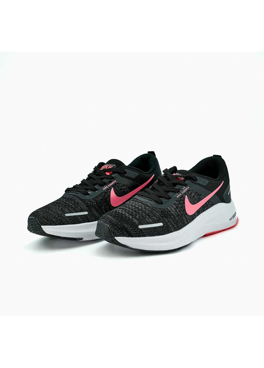 Чорні осінні кросівки жіночі zoom x black white pink, вьетнам Nike