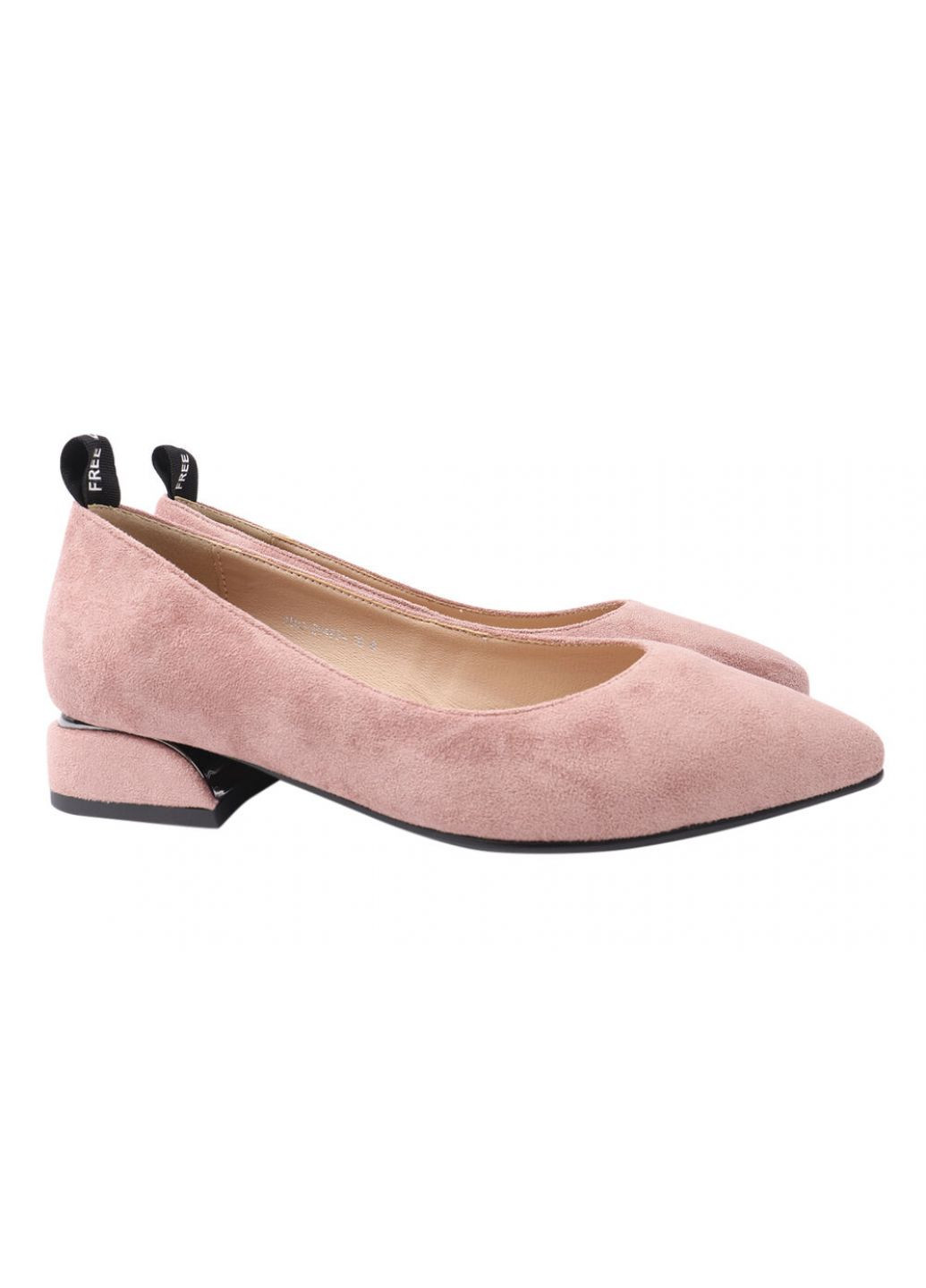 Туфли женские из эко замши, на низком ходу, розовые, LIICI