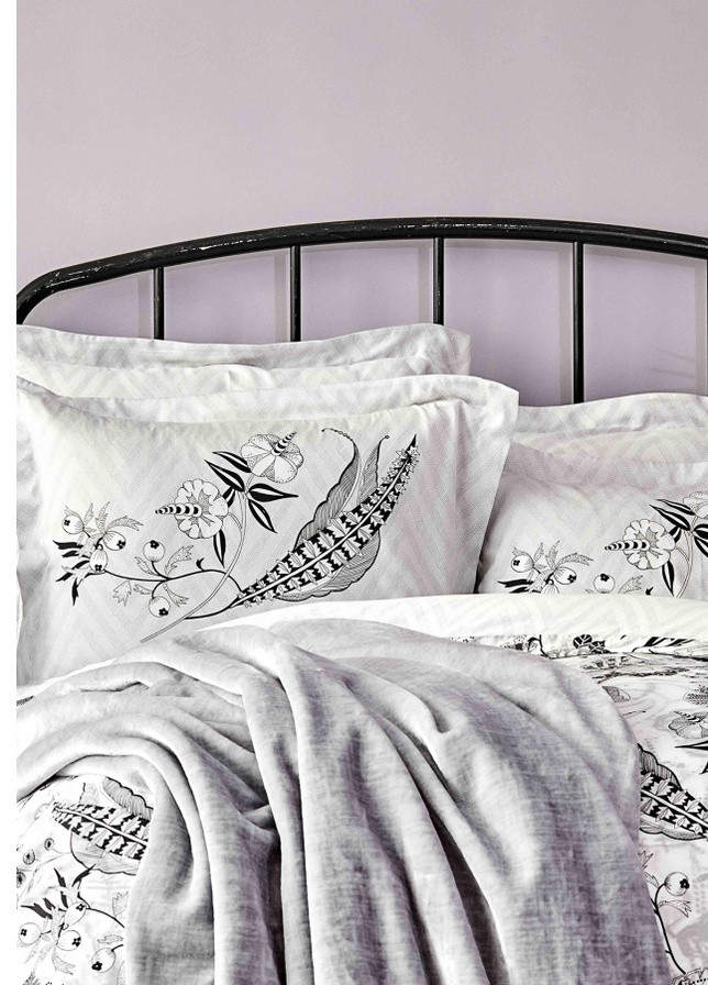 Набор постельное белье с покрывалом - Arden siyah 2020-1 черный евро Karaca Home (258186426)