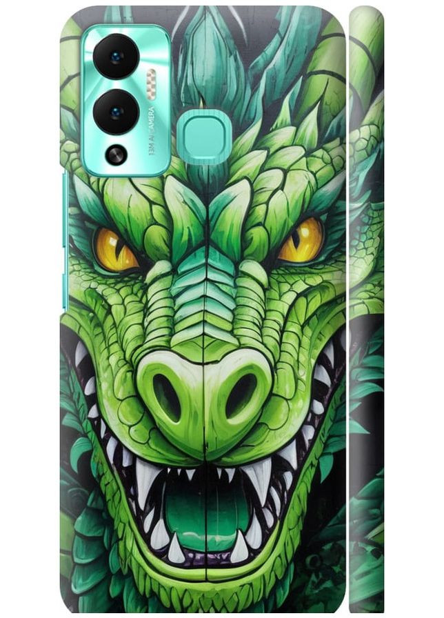 3D пластиковий матовий чохол 'Зелений дракон' для Endorphone Infinix Hot 12 Play (275458105)