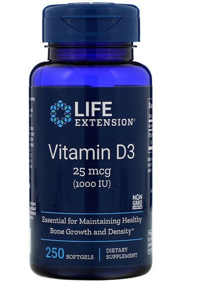 Vitamin D3 1000 IU 250 Softgels LEX-17512 Life Extension (256720344)