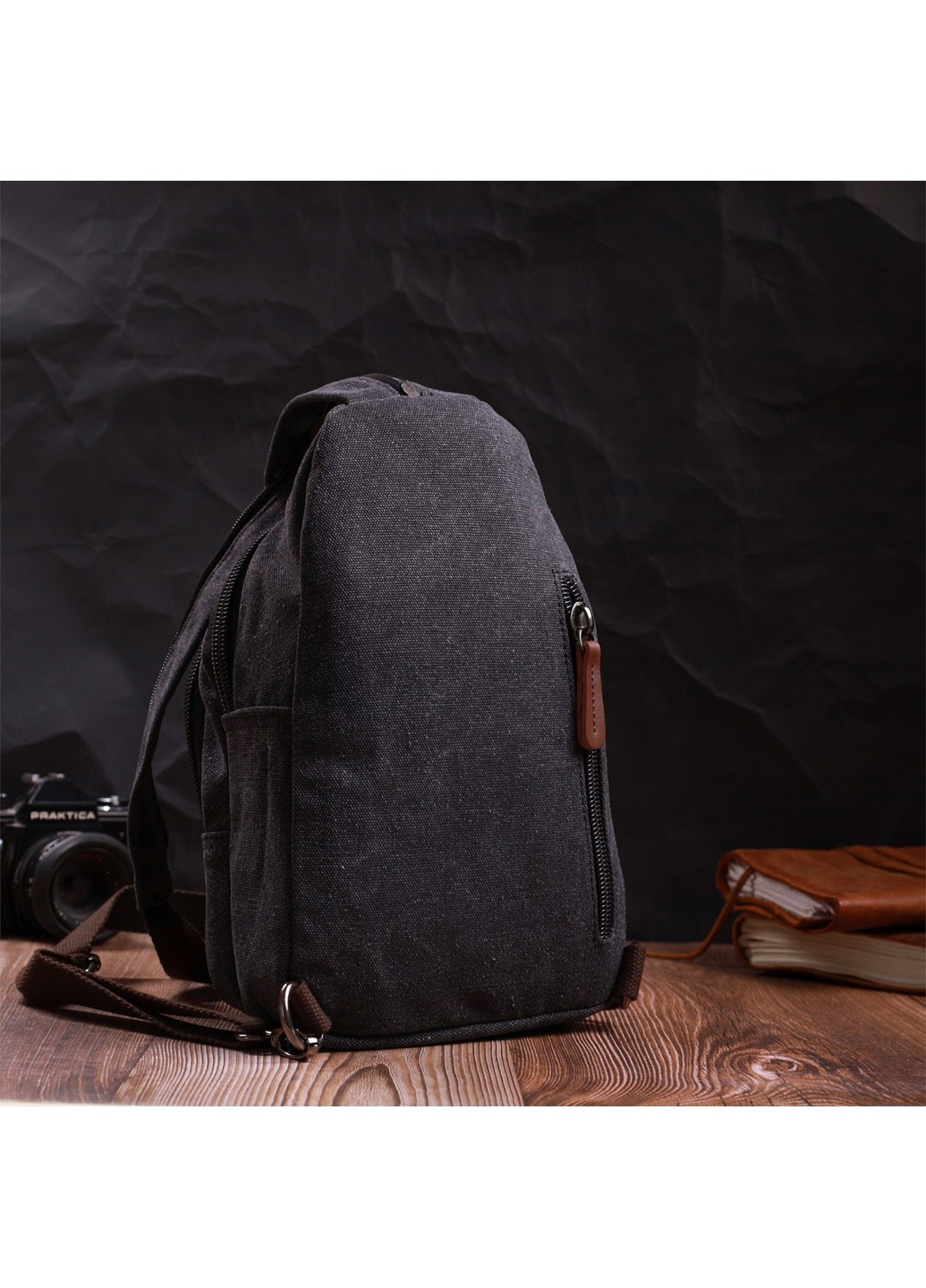 Текстильна сумка з ущільненою спинкою через плече Vintagе 22172 Чорний Vintage (267932192)