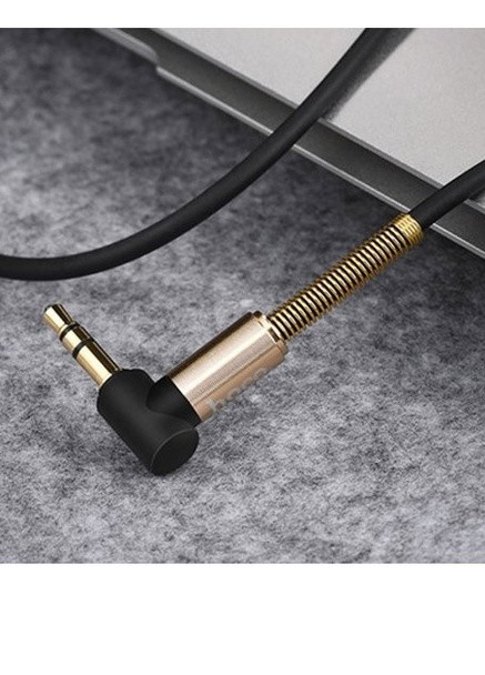 Аудіо Кабель AUX - UPA02 Spring з мікрофоном (2м, Aux 3.5mm - Aux 3.5mm, Г-подібний штекер) - Чорний Hoco (257577906)