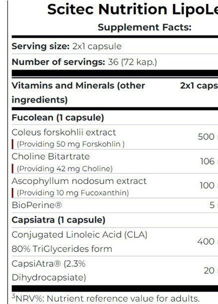 Lipo Lean 72 Caps Scitec Nutrition (257252766)