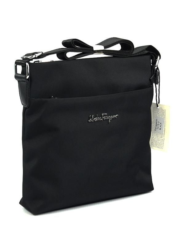 Чорна чоловіча текстильна сумка через плече, молодіжна наплічна містка сумочка з оксфорду No Brand (266701138)