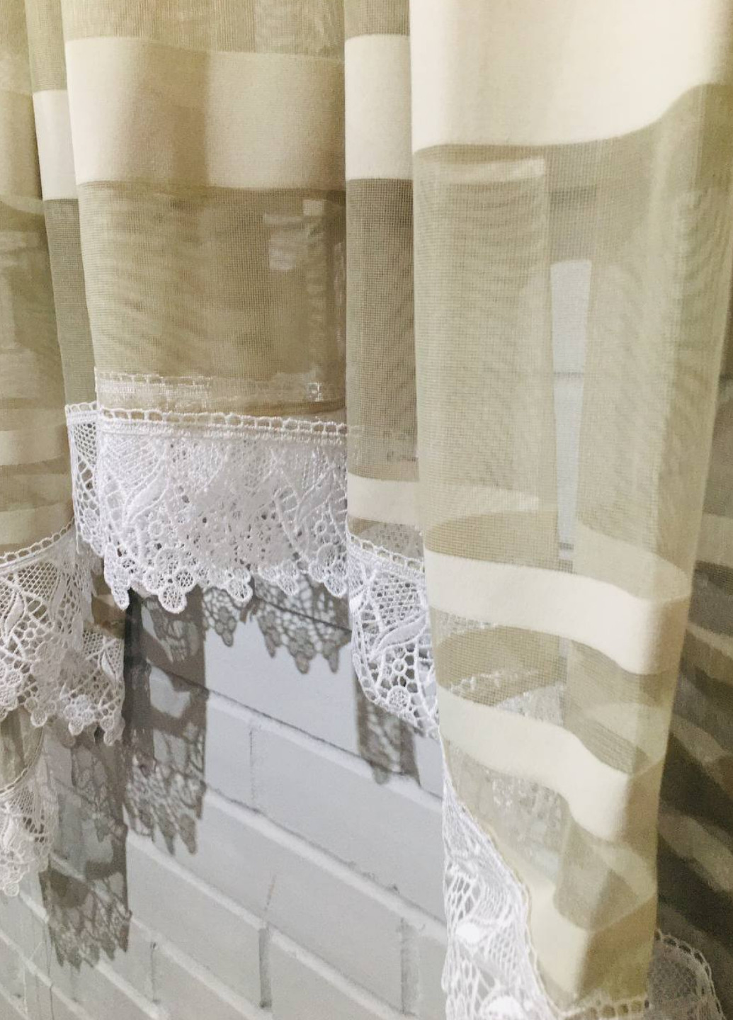 Тюль короткий арка фатин на кухню/балкон серый 160х300 см No Brand (259679660)