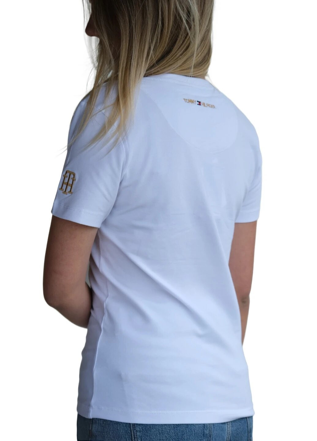 Белая летняя футболка женская с коротким рукавом Tommy Hilfiger