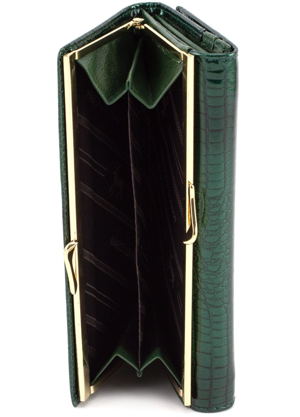 Стильный лаковый женский кошелек MC-403-1011-7 (JZ6581) зелёный Marco Coverna (259752463)