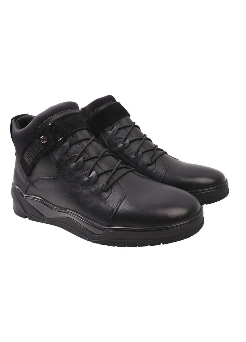 Черные ботинки мужские високие из натуральной кожы,черные, украина Zumer