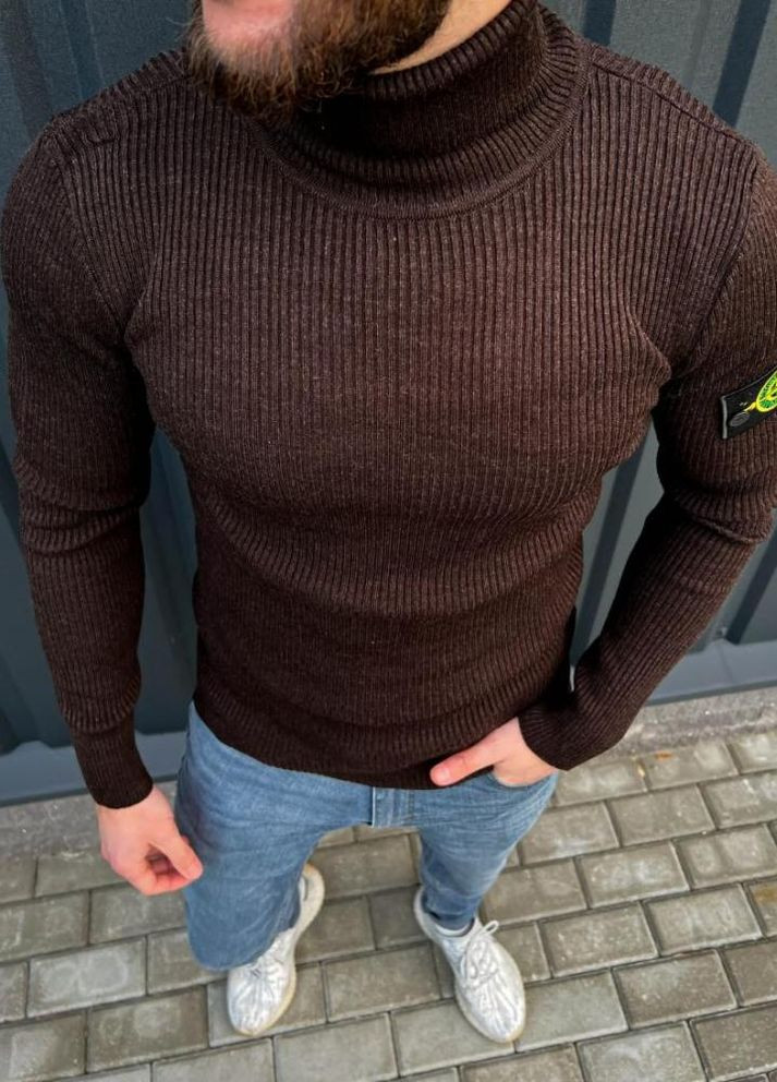 Темно-коричневий демісезонний светр No Brand