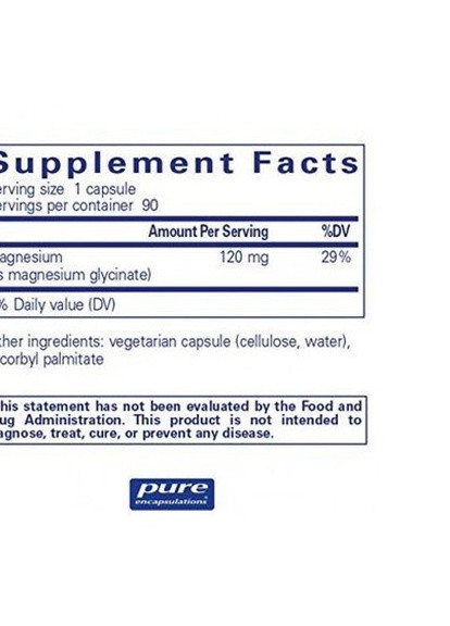 Magnesium (glycinate) 120 mg 180 Caps PE-00175 Pure Encapsulations (258763344)