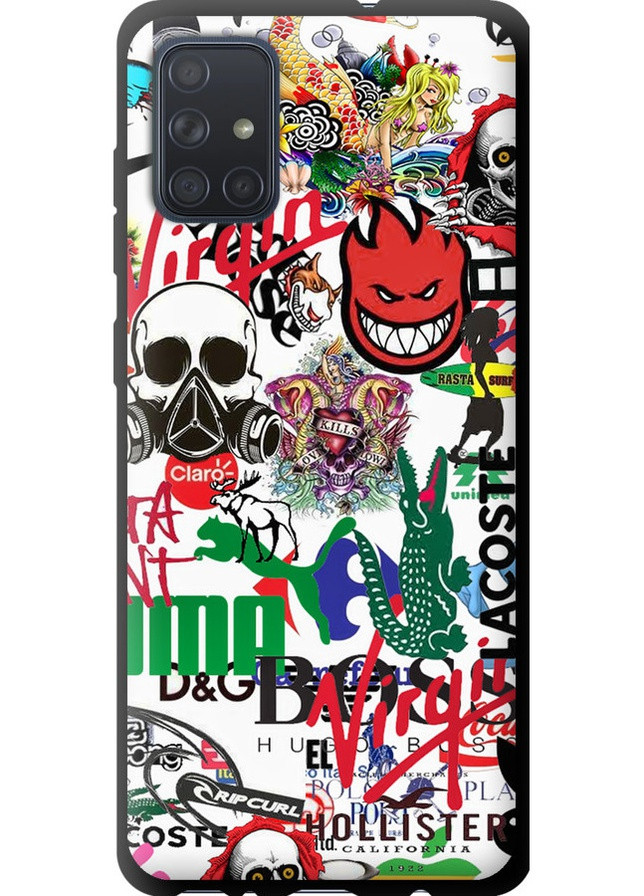 TPU чехол 'Many different logos' для Endorphone Samsung Galaxy A71 2020 A715F (257879825)