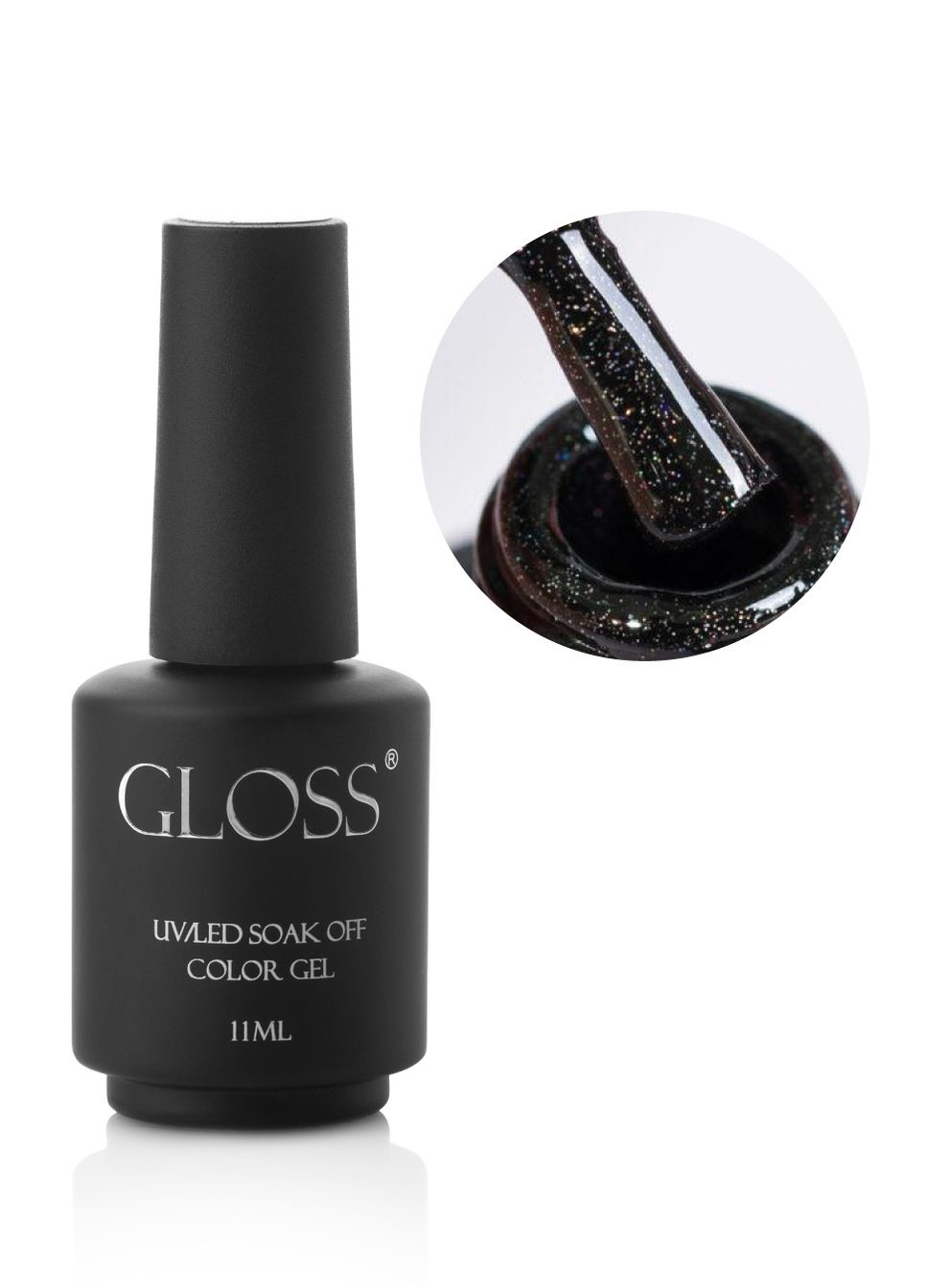 Гель-лак GLOSS 418 (черный с микроблеском), 11 мл Gloss Company кристал (276002579)
