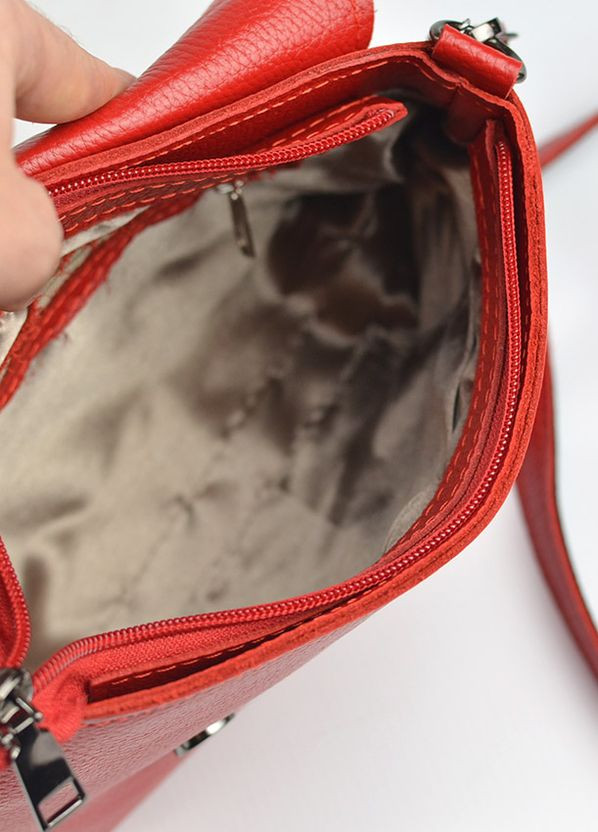 Червона маленька шкіряна сумочка клатч з клапаном, міні сумка кроссбоді з натуральної шкіри Serebro (266701172)