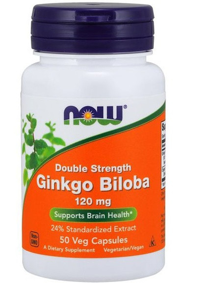 Ginkgo Biloba Double Strength 120 mg 50 Veg Caps Now Foods (256720476)