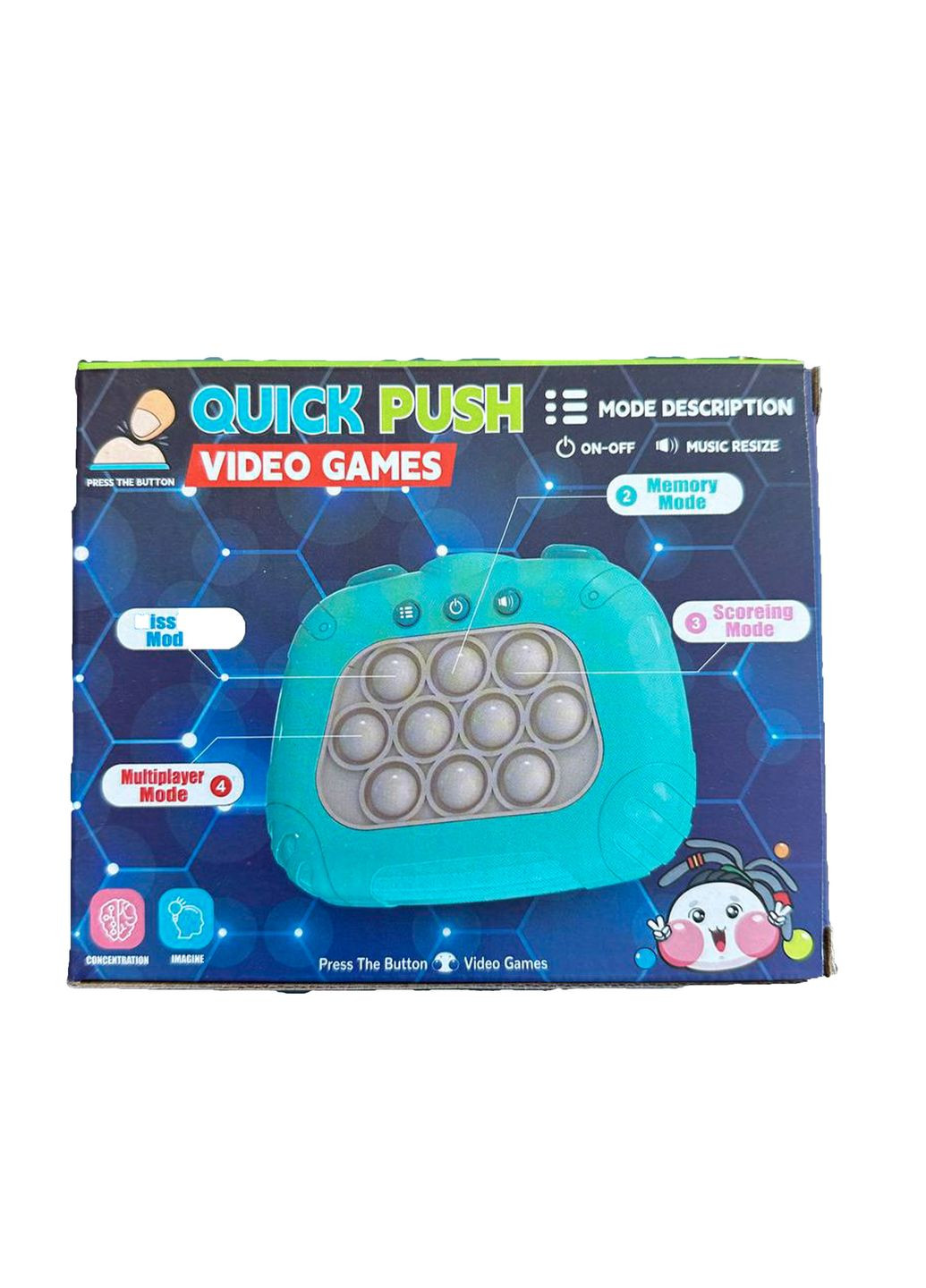 Электронная игрушка "Quick Push Pop It" с 4 режимами игры No Brand (266133117)