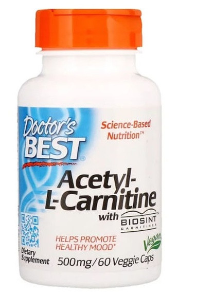 Acetyl-L-Carnitine with Biosint Carnitines 500 mg 60 Caps DRB-00105 Doctor's Best (256719061)