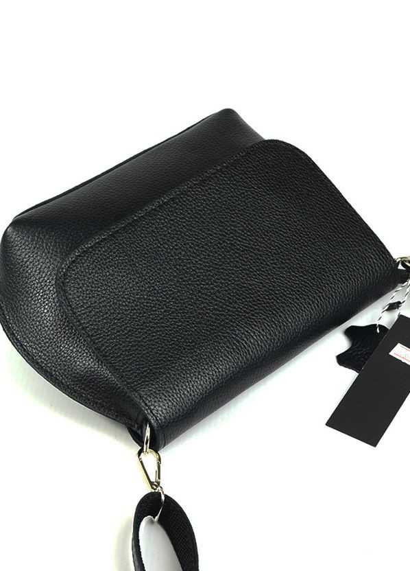 Кожаная женская маленькая сумочка кросс-боди через плечо, наплечная черная сумка из натуральной кожи Serebro (266701169)