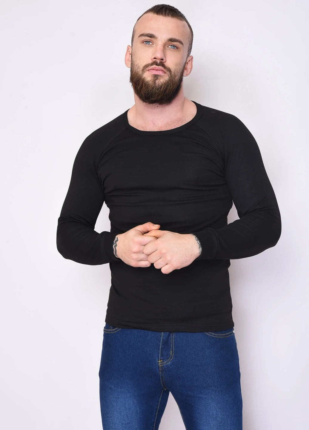 Термо-кофта на флисе мужское черного цвета размер L Let's Shop (256746580)