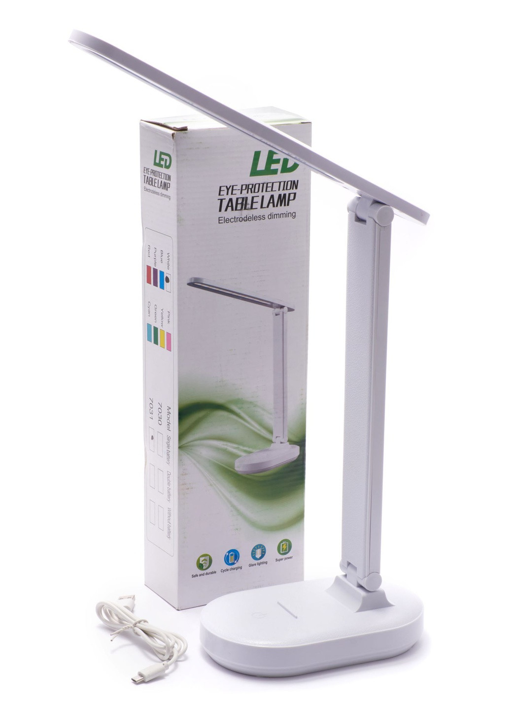 Настільна лампа світлодіодна акумуляторна EYE Protection Lamp 7031 3 режими 4Вт з підставкою для телефону Led (256626892)