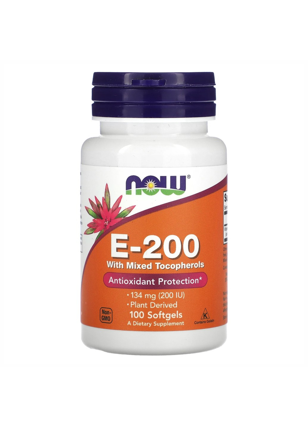 Вітамін E-200 зі Змішаними Токоферолами E-200 Mixed Tocopherols - 100 софтгель Now Foods (276903952)