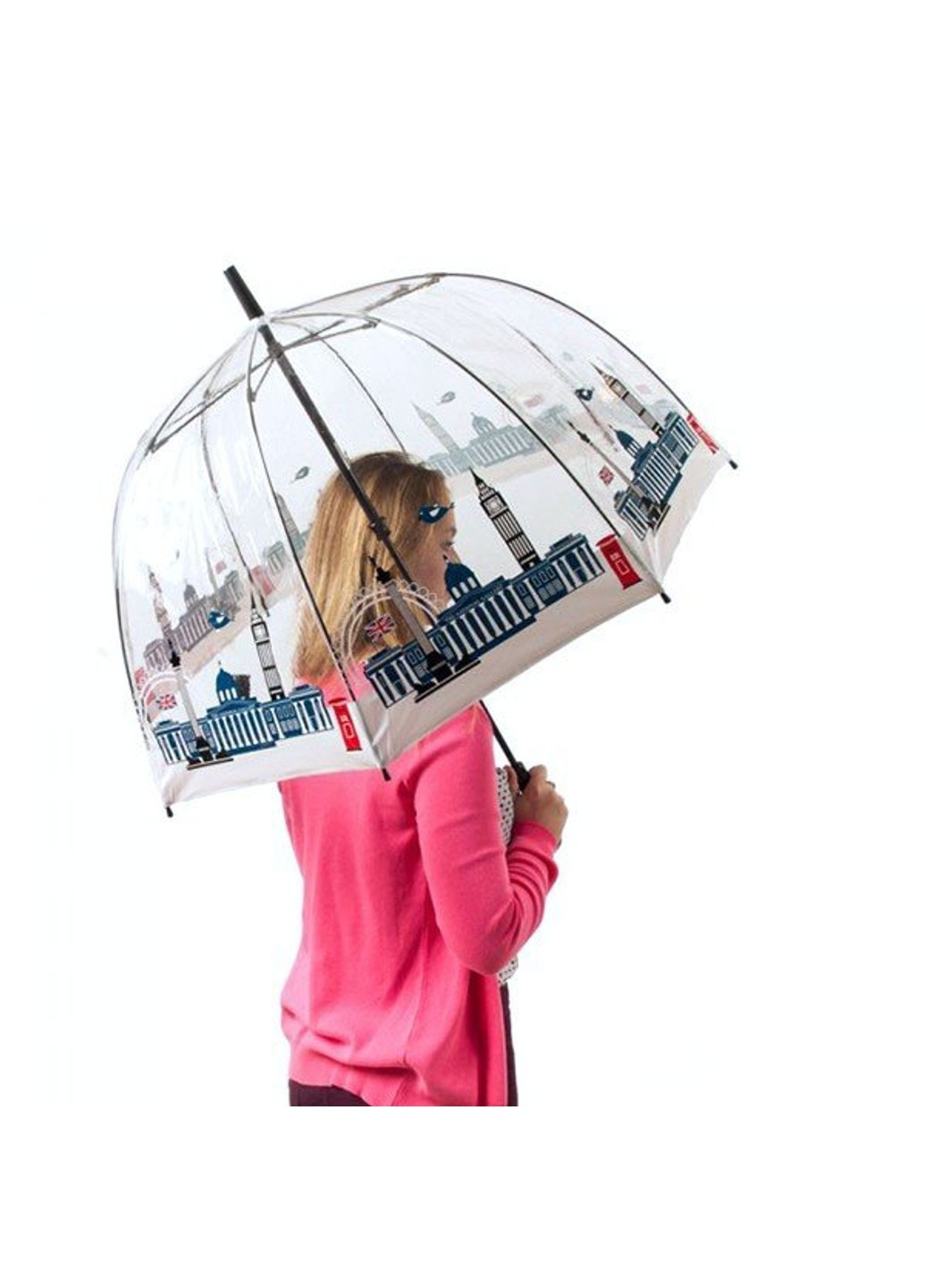 Женский прозрачный механический зонт-трость The National Gallery Birdcage-2 Fulton (262449486)