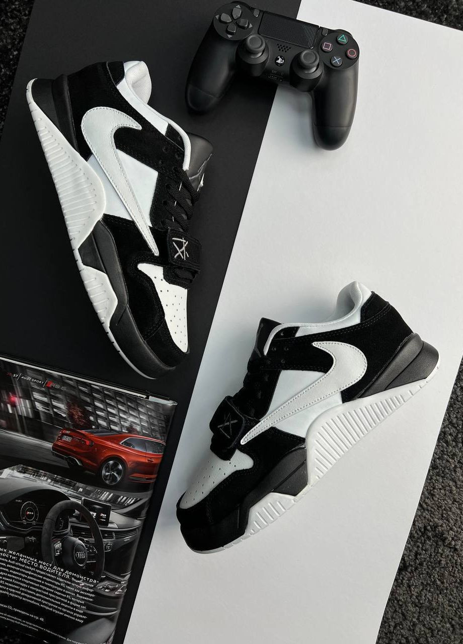 Черно-белые демисезонные кроссовки мужские, вьетнам Nike Air Jordan x Travis Scott “Cut The Check” Black White