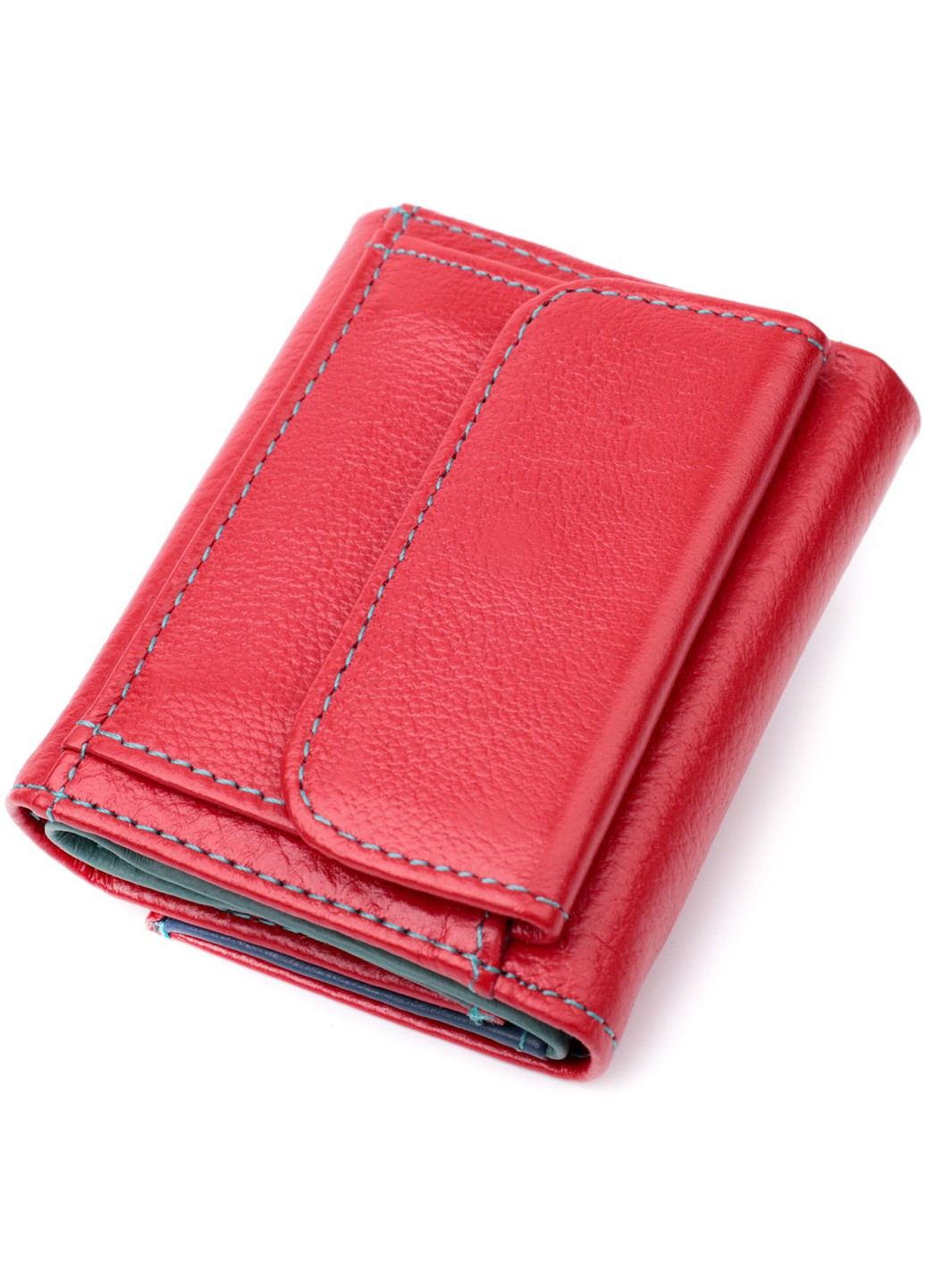 Яркий маленький кошелек для женщин из натуральной кожи 19502 Красный st leather (277980452)