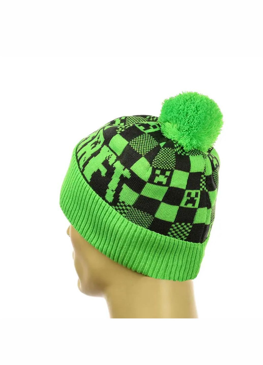 Детская зимняя шапка с помпоном Майнкрафт / Minecraft No Brand шапка с помпоном на флисе (270856610)