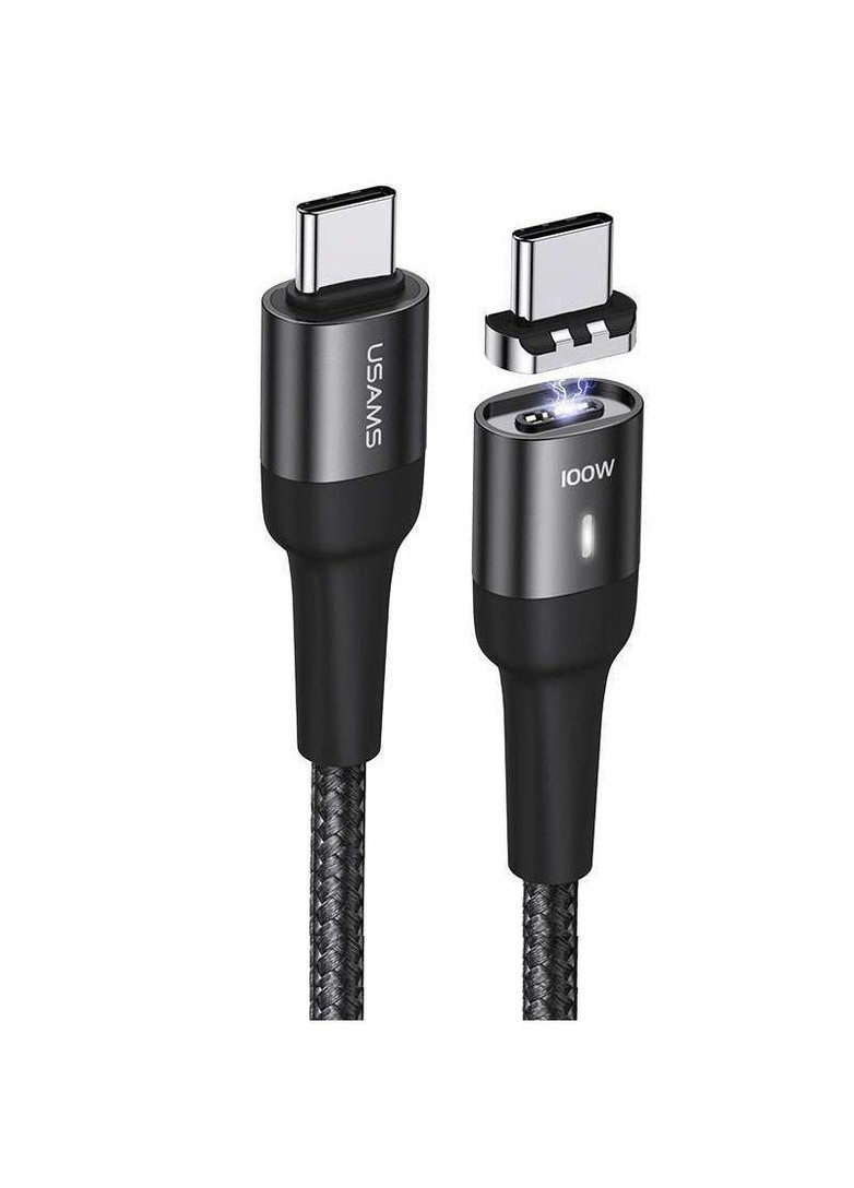 Дата кабель US-SJ466 U58 Type-C to Type-C 100W PD Fast Charge Magnetic Data Cable (1.5m) USAMS (258818980)