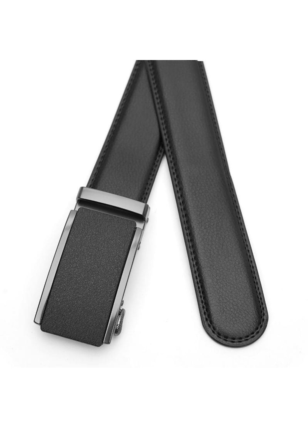 Кожаный ремень с автоматической пряжкой V1GKX34-black Borsa Leather (266143268)