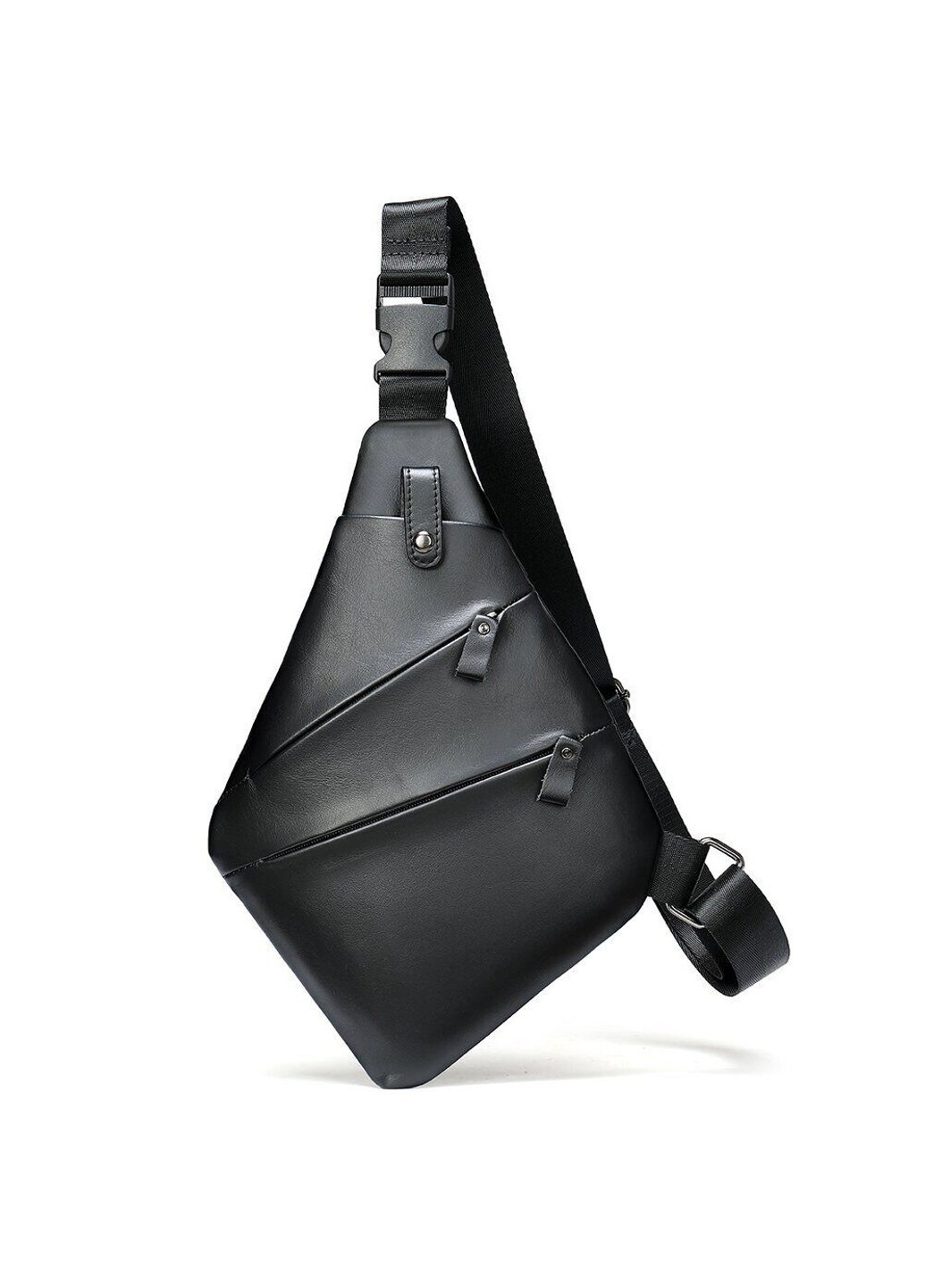 Кожаная чёрная сумка-слинг 14997 Vintage (269994200)