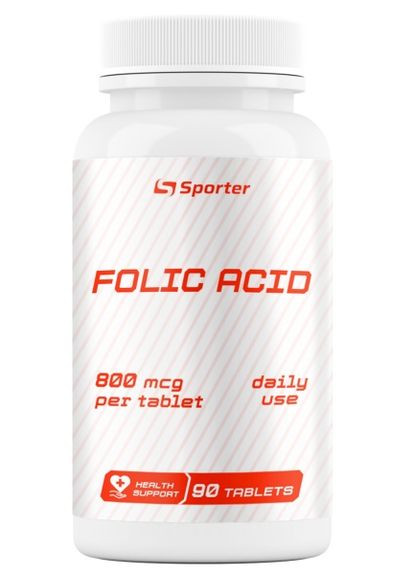 Вітамін В9 Folic Acid 800 mcg 90 tabs Sporter (262297094)
