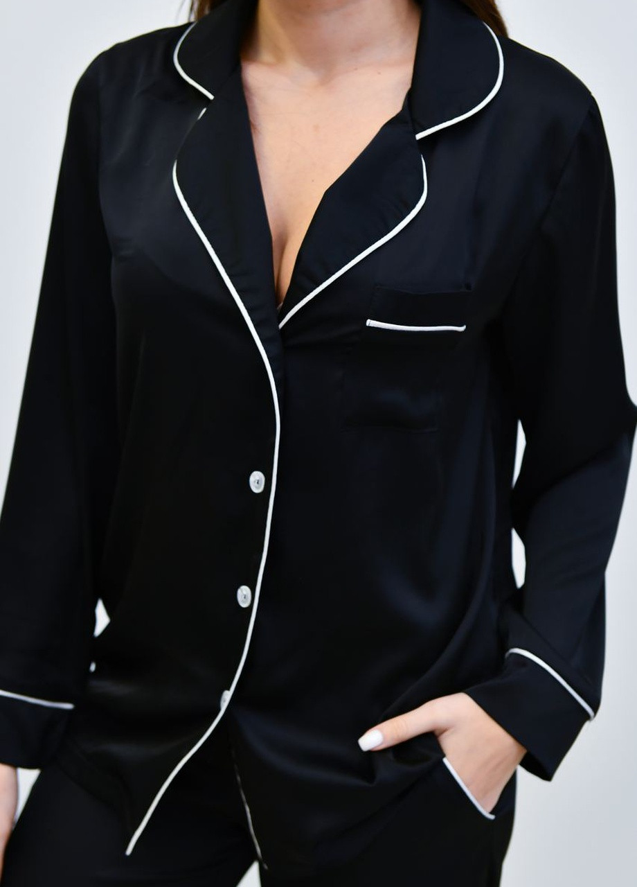 Черная пижама шелк армани jesika черный 391602 New Trend