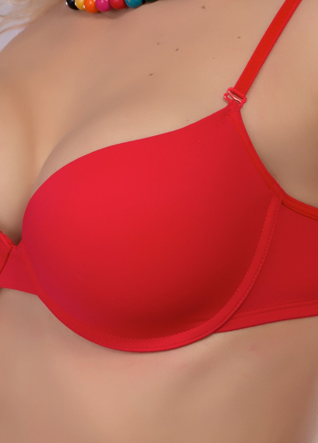 Червоний балконет бюстгальтер 71645 c Acousma з кісточками нейлон