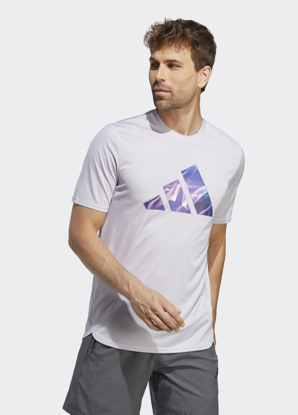 Фиолетовая футболка для тренировок hiit adidas