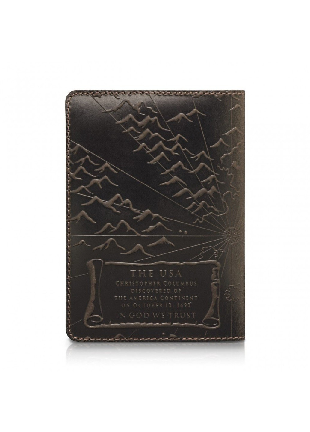 Кожаная коричневая обложка на паспорт HiArt PC-01 Discoveries Коричневый Hi Art (268371758)