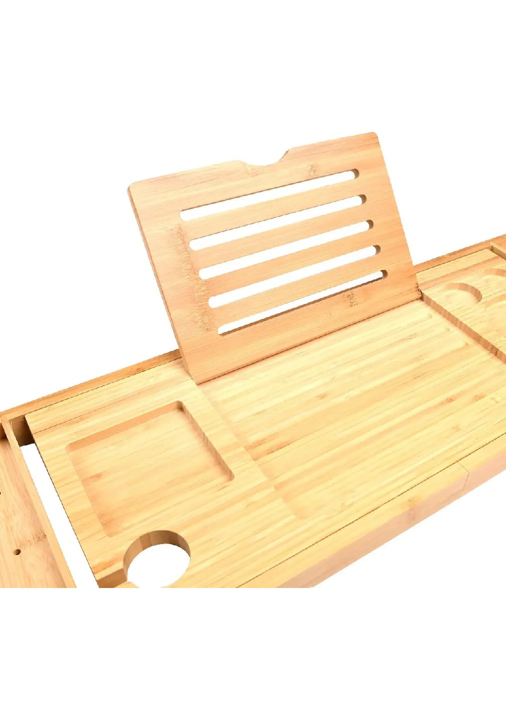 Поднос полка столик складной раздвижной деревянный бамбуковый для вещей асессуаров на ванну 75х23,5х3 см (475858-Prob) Unbranded (272782477)