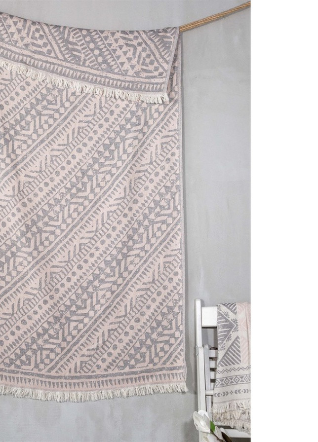 Irya полотенце pestemal - orenda pudra 90*180 орнамент пудровый производство - Турция