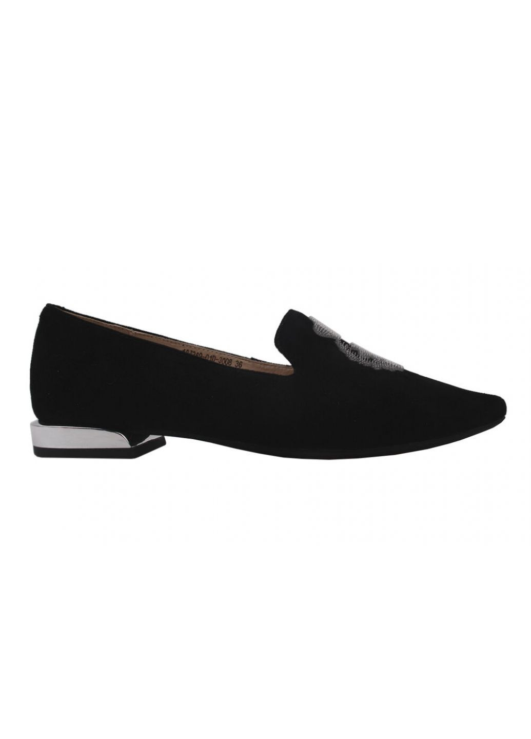 Туфли на низком ходу женские натуральная замша, цвет черный Lady Marcia