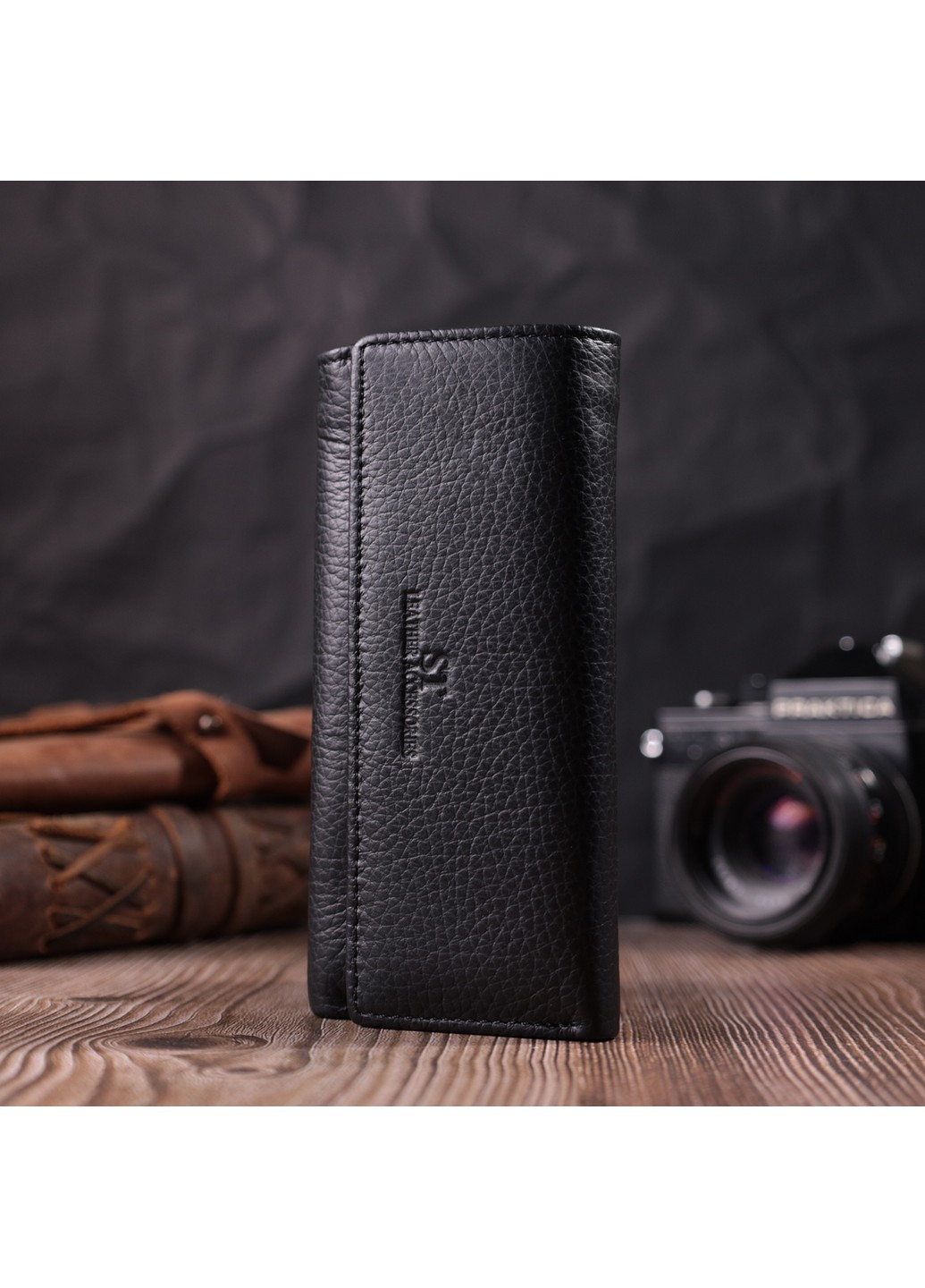 Велика ключниця з функцією гаманця з натуральної шкіри 22492 Чорний st leather (278000999)