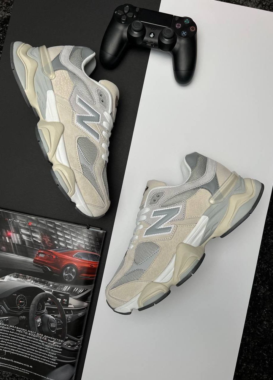 Бежеві Осінні кросівки чоловічі, вьетнам New Balance 9060 Beige Gray White