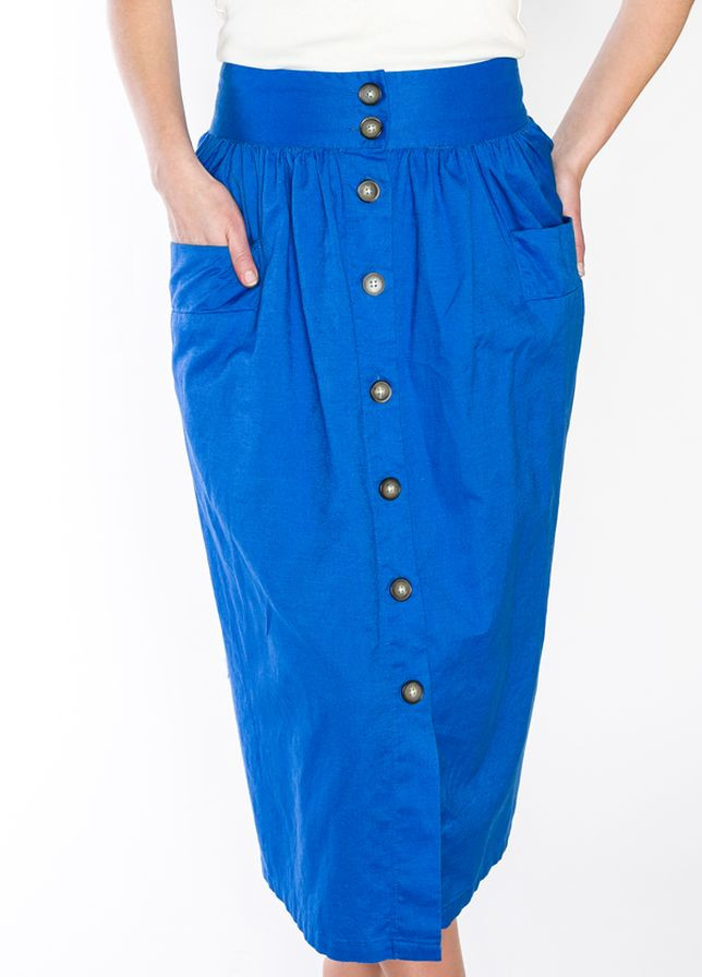 Синяя кэжуал однотонная юбка Soul Rebel