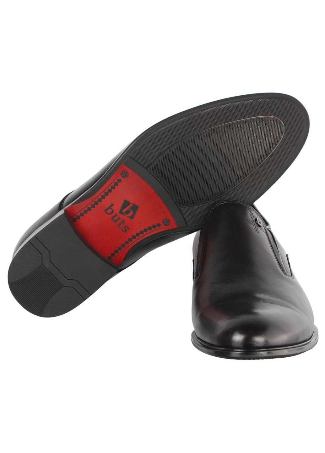 Черные мужские классические туфли 196401 Buts без шнурков