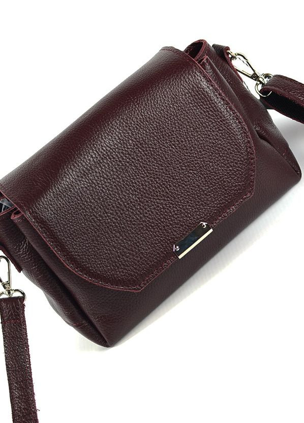Бордовая женская маленькая кожаная сумка клатч на три отделения, мини сумочка из натуральной кожи Serebro (266701168)