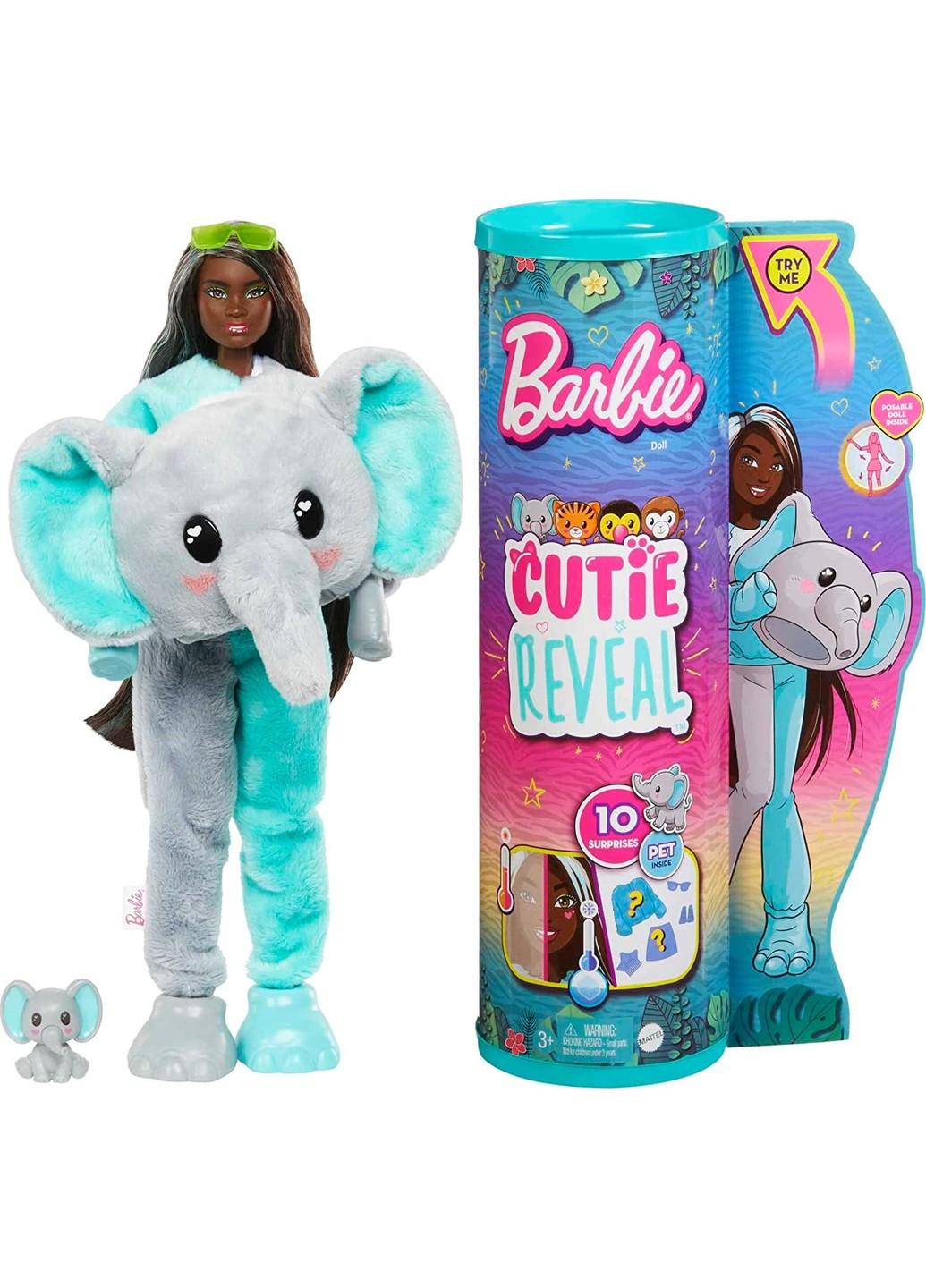 Кукла Barbie Cutie Reveal Jungle Elephant Друзья из джунглей Слоненок  (HKP98) Mattel (258661826) ‣ Купить в интернет-магазине Каста ‣ Киев,  Одесса, Харьков ‣ Доставка по всей Украине! (#258661826)